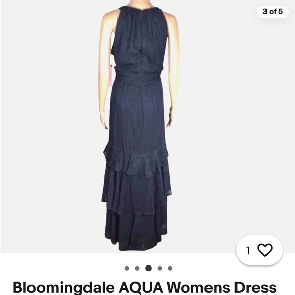 Aqua Navy High Low Dress - Picture 3 of 6